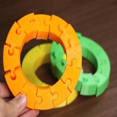 Print In Place Jigsaw Puzzle Ring 3D Printer Model