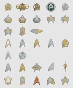 All Of The Star Trek Combadges 3D Printer Model