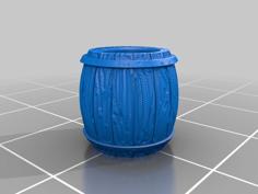 Small Wooden Barrel 3D Printer Model