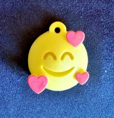 Emoji Hearts Keychain 3D Printer Model