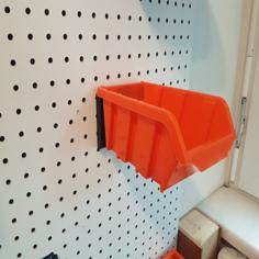 Storage Bin Pegboard Mount 3D Printer Model