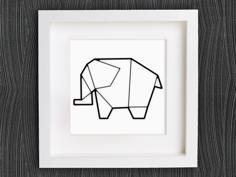 Customizable Origami Elephant No. 2 3D Printer Model