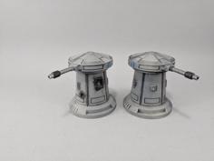 Sci-fi Anti-Speeder Turret Damaged 3D Printer Model