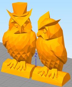 Lowest Poly Owl Pair 3D Printer Model