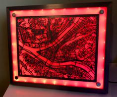 Downtown Pittsburgh Streets – LED Shadowbox 3D Printer Model