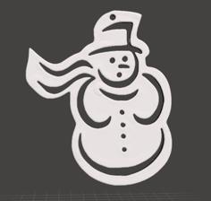 Christmas Tree Ornament – Snowman Flat 3D Printer Model