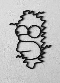 Homer Simpson Backs Into Bushes (Wallart) 3D Printer Model