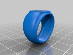 Thicker Rose Seal Ring 3D Printer Model