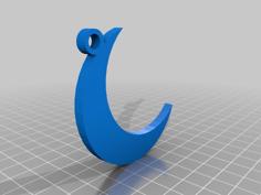 Crescent Moon Charm 3D Printer Model