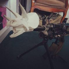 Low Poly Triceratops Skull Flash Hider 3D Printer Model