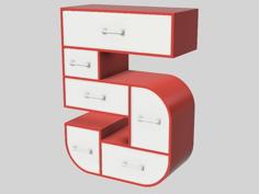 5-Frame Set Of Drawers 3D Printer Model