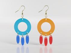 Geometric Design Earrings Mod.3 3D Printer Model