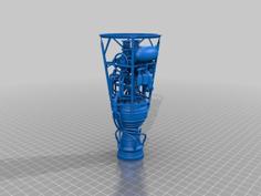 Сборная модель ЖРД ракеты Фау-2 (Scale Model Of Rocket Engine V-2) 3D Printer Model