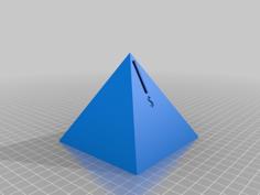 Pyramid Piggy Bank USD-GBP-EUR 3D Printer Model