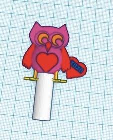 Owl Pencil Topper 3D Printer Model