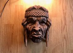 Woodcarver Mask 3D Printer Model