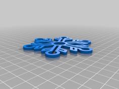 EASY TO PRINT, SNOWFLAKE, CHRISTMAS ORNAMENT 16, ORNAMENTS 3D Printer Model