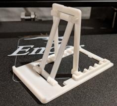 Adjustable Folding Phone Stand – Single Piece Print, Built In Hinges 3D Printer Model