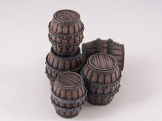 Delving Decor: Medieval Barrels (28mm/Heroic Scale) 3D Printer Model