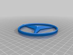 Mercedes Logo With Mount For Wall 3D Printer Model