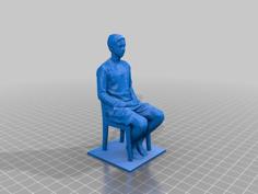 A Young Man Sitting On A Chair 3D Printer Model