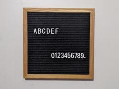 Letter Board Alphabet, Numbers, Special Characters 3D Printer Model