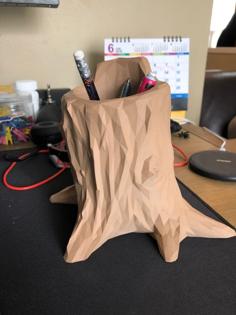 Low Poly Tree Stump Pen Holder – Tweaked 3D Printer Model