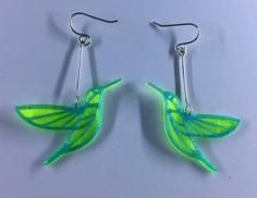 Hummingbird Earrings 2 Colors 3D Printer Model