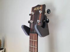 Heavy Duty Ukulele & Banjo Instrument Wall Mount 3D Printer Model