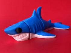 Articulated Shark, Happy Flexi Fish Toy Multicolor 3MF, Singlecolor STL 3D Printer Model