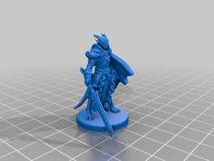 Dragonborn Paladin Miniature (Helmetless) 3D Printer Model