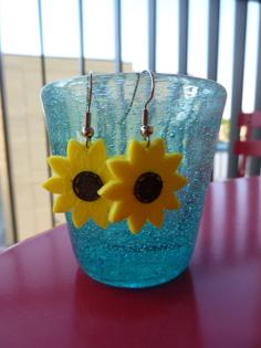 Sunflowers Earrings 3D Printer Model