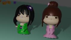 MINI JAPANESE DOLLS 3D Printer Model