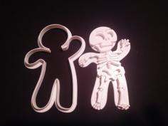 Split Skeleton Cookie Cutter 3D Printer Model