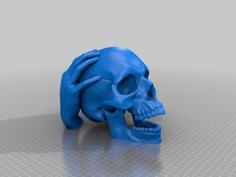 Hand And Skull Head 3D Printer Model