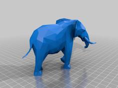 Low Poly Bull Elephant 3D Printer Model