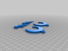 Crescent Moon Dagger Earrings 3D Printer Model