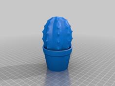 Small Cactus With Pot 3D Printer Model