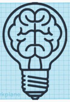 Light Bulb Brain Wall Art 3D Printer Model