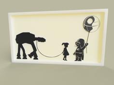 Girl AT-AT + Darth Vador Funny 3D Printer Model