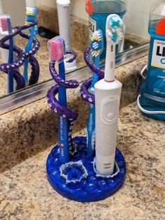 Tentacles Toothbrush Holder (Electric And Regular) 3D Printer Model