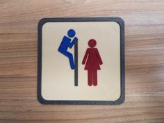 Toilet Sign Multicolor 3D Printer Model