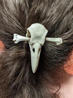 Raven Skull Hair Tie 3D Printer Model