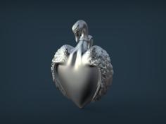 Swan Heart Pendant 3D Printer Model