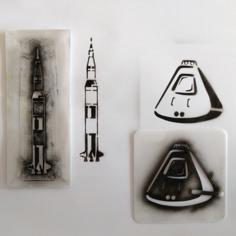 Saturn V Rocket Stencil (temporary Tattoo) 3D Printer Model