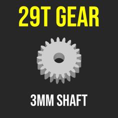 GEAR PINION 29T 3MM SHAFT MOTOR RC CAR CRAWLER 3D Printer Model