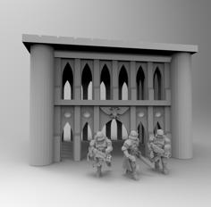 Gothic Imperial Building 28mm 02 3D Printer Model