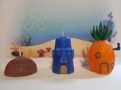 Bikini Bottom Candle Set (candle Molds) 3D Printer Model