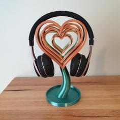 Love Hearts Headphone Stand 3D Printer Model