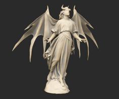 Winged Angelic Demon Statue 3D Printer Model